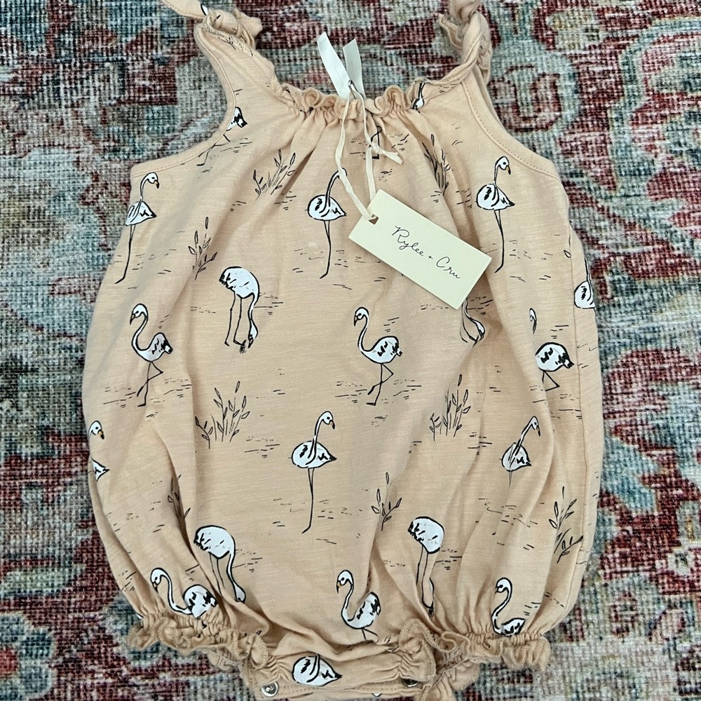 Rylee + Cru Flamingo Bubble Romper